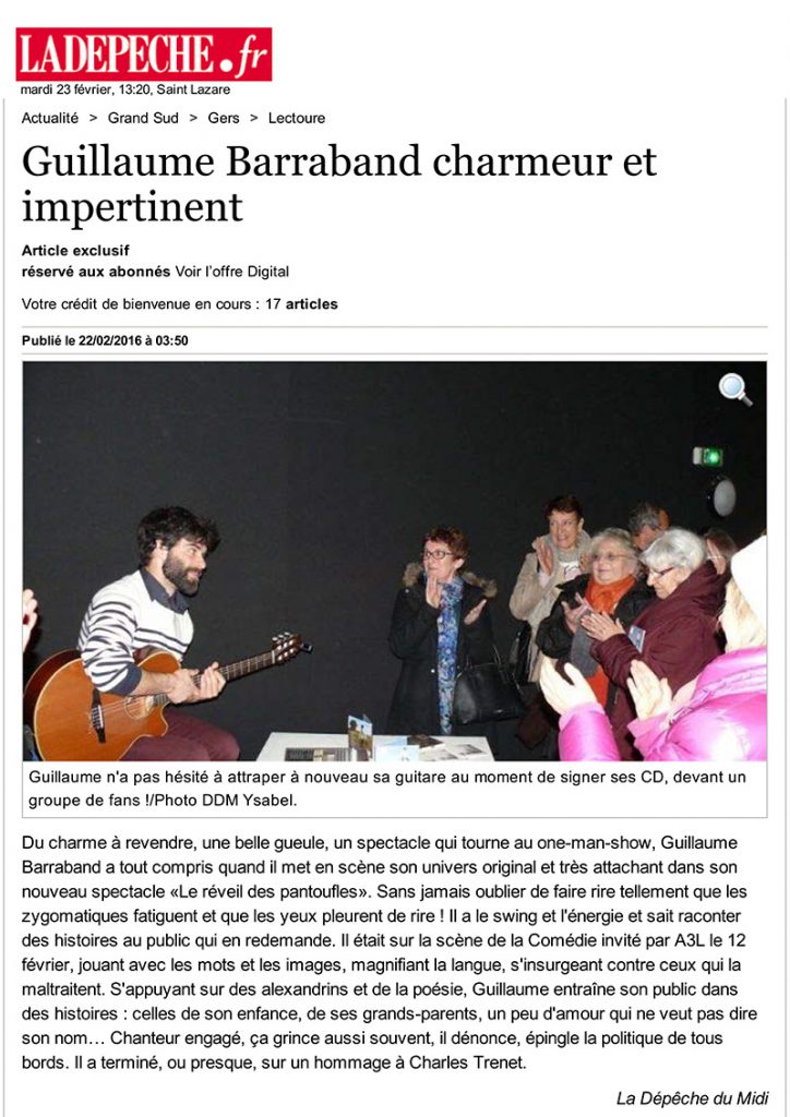 Guillaume Barraband charmeur et impertinent